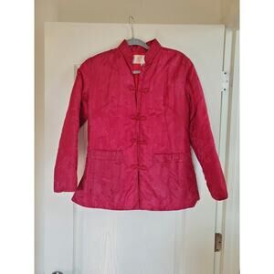 Vintage Lucky Star Chinese Red Nylon Puffer Jacket, Women's Size Small